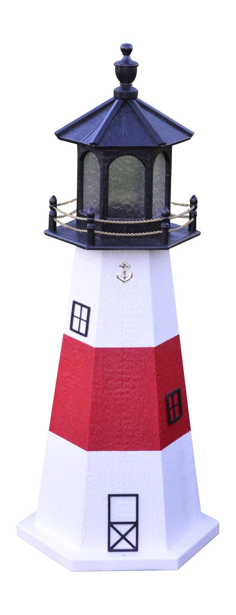 Amish-Made Montauk, NY Replica Outdoor Lighthouse with Solar LED Light, 60