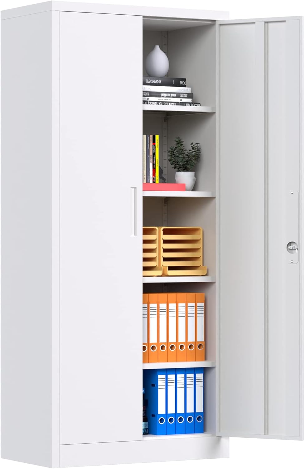 SUXXAN Metal Storage with 2 Door and 4 Adjustable