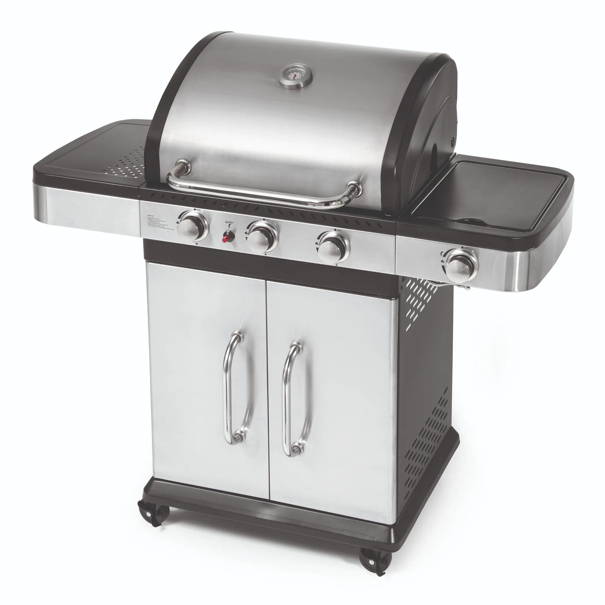 Barbecue a Gas Indianapolis 4 Ompagrill 3 Bruciatori Fornello Laterale Ruote