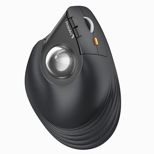 Miniatura 8 de ProtoArc Ratón Trackball Inalámbrico Vertical, EM05 NL Ratón Ergonómico Bluetooth Recargable con Rollerball para Computadora y Laptop, Conexión para
