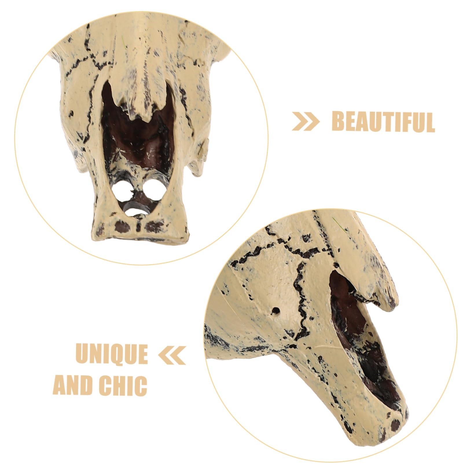 Happyyami 4pièces Décoration Résine De Crâne De pour Aquarium Accessoire Décoratif pour Réservoirs De Reptiles Et Poissons Aménagement Paysager Espace De Cachette pour Animaux