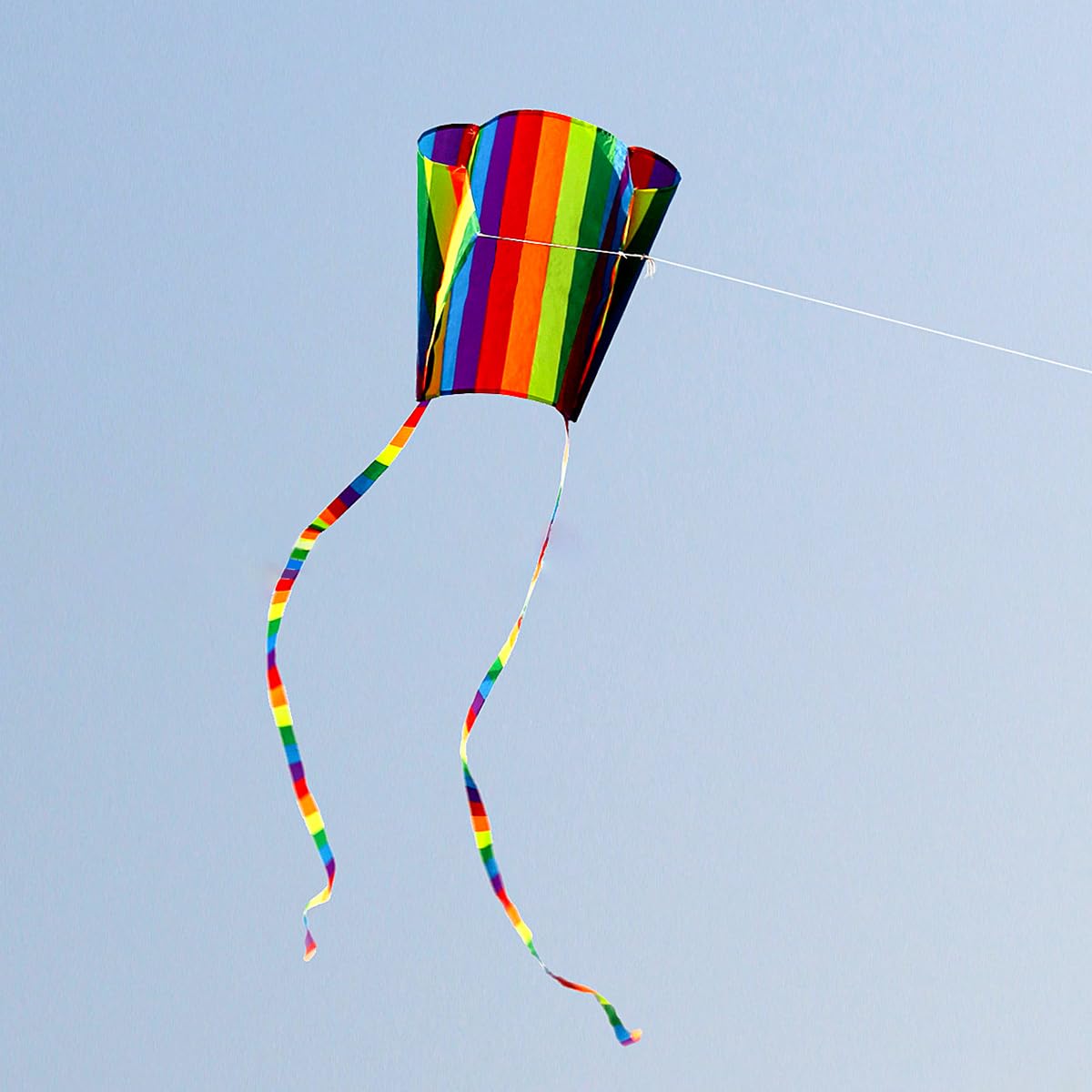 Alnicov 2pcs Rainbow Kite Colorful Pocket Kite with Long Tail Outdoor Toys Beach Game Outdoor Activities for Beginner Adult Gift to Boys Girls - Image 2