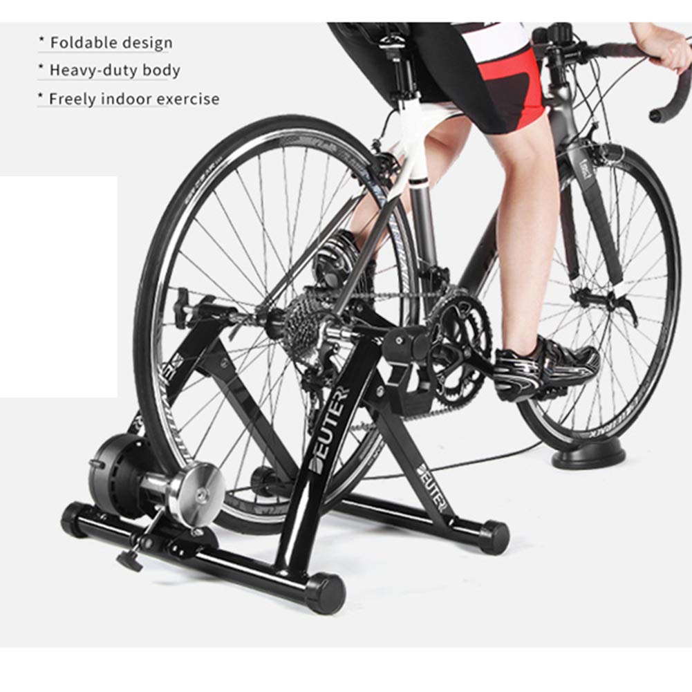 Fahrradtrainer-Ständer for Innen- und Heimübungen, magnetische Widerstände, Fahrradtrainer, Fitnessstation, Fahrradtrainer, Rollen, Rot