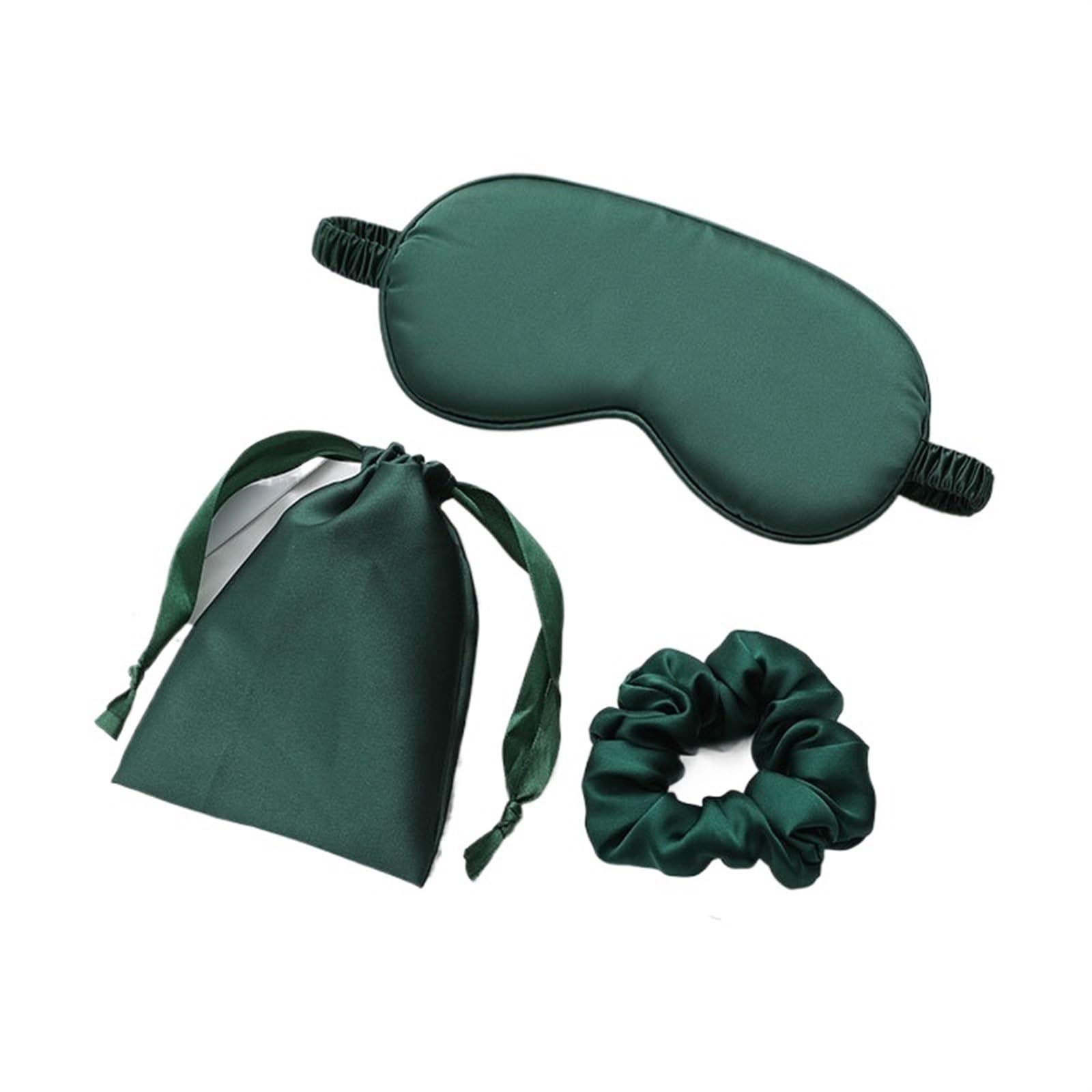 Máscaras para dormir Zero Eye Pressure Blackout pa Juego de 3 máscaras de seda for ojos for mujer, parches for ojos for dormir de imitación de seda(Green)