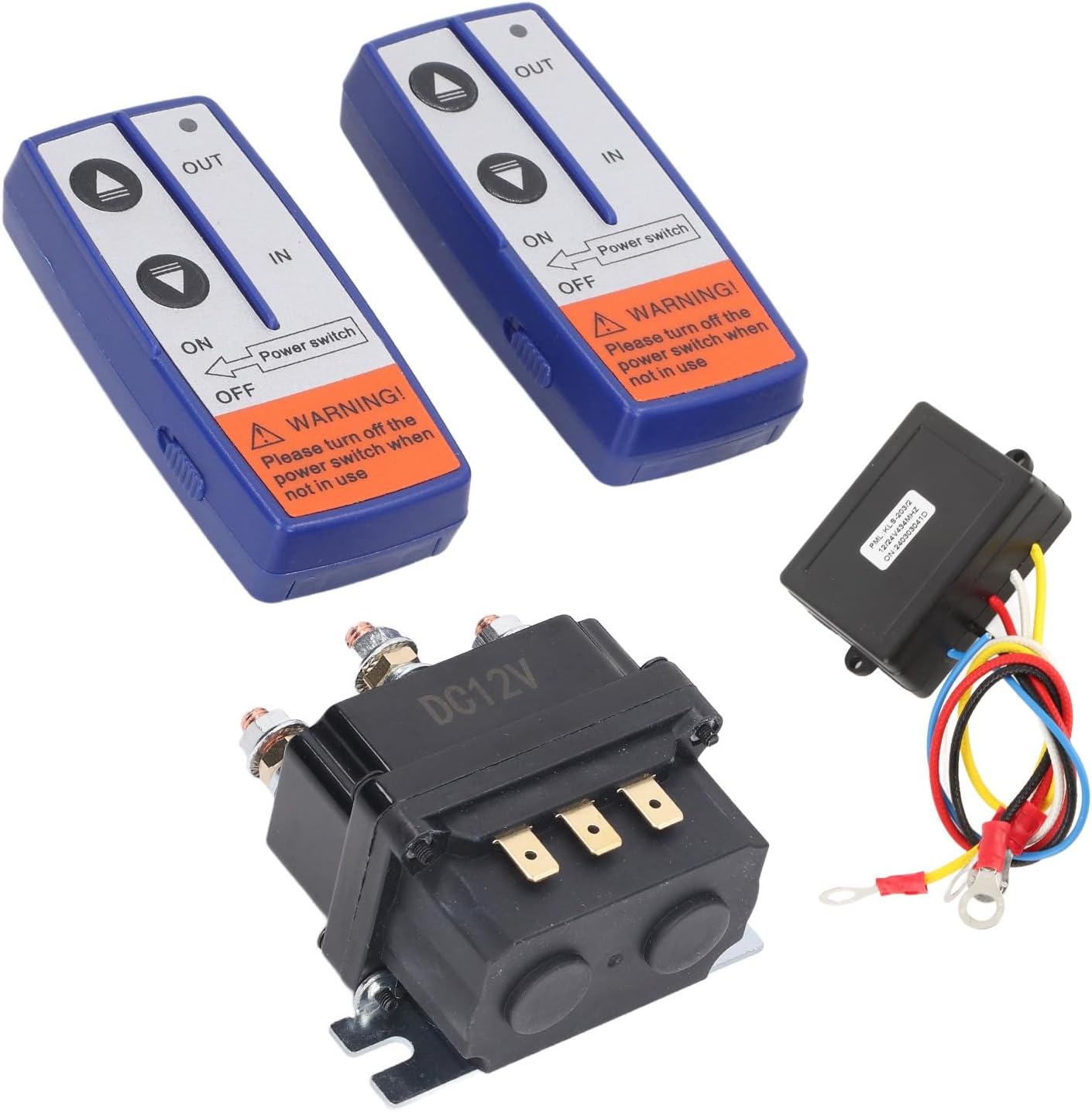 Focket Winch Solenoid Contactor Relay, 250A 12V with Long Life 10000 Mechanical Operations, Remote Controller for ATV UTV Industrial Vehicle Snowmobile Garden Tractor