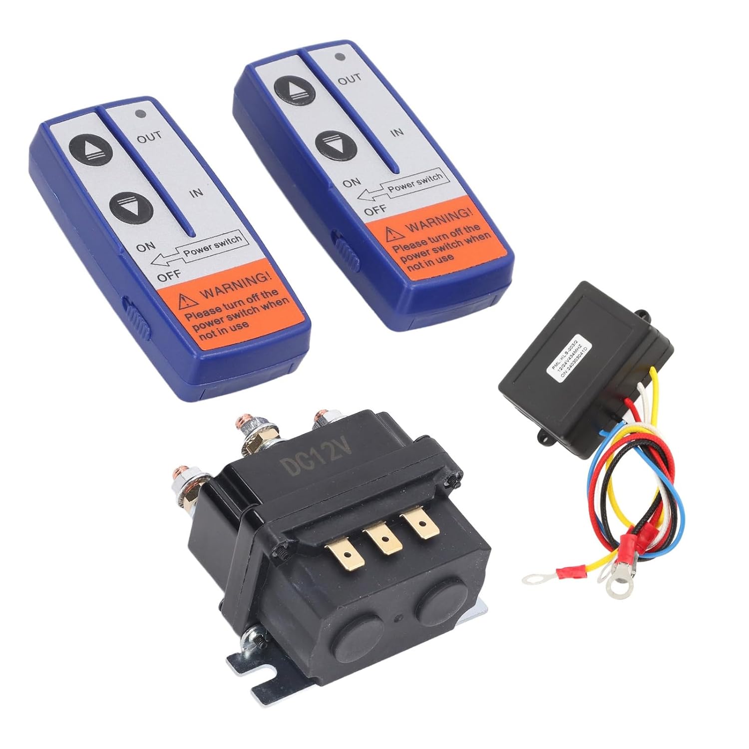 Industrial Grade 12V 250A Winch Relay Kit, with Remote Controller, for ATV, Off Road Vehicle, Field Mower, Electrician