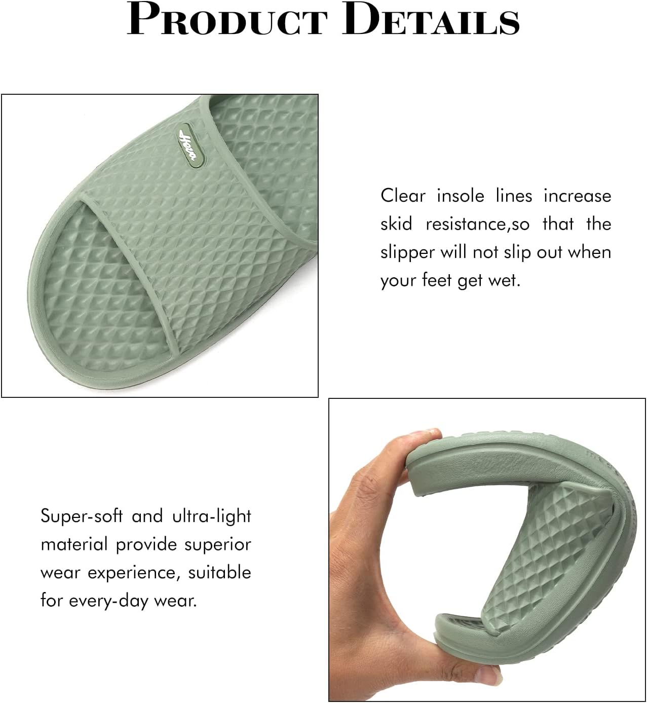 FUNKYMONKEY Men's Shower Slides - Non Slip Quick Drying Sandals for Men – Lightweight Pool Beach Bathroom Slippers Indoor Outdoor - Image 5