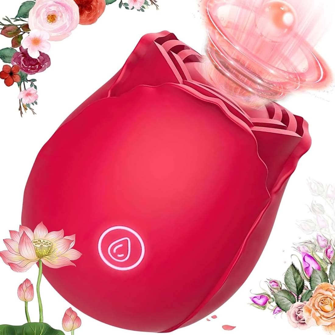 Sucking Vibrator Rose Sex Toy - Big Shocked Vibrator Sex Toys Adult Toys with 10 Suction Vibrators Clitoral