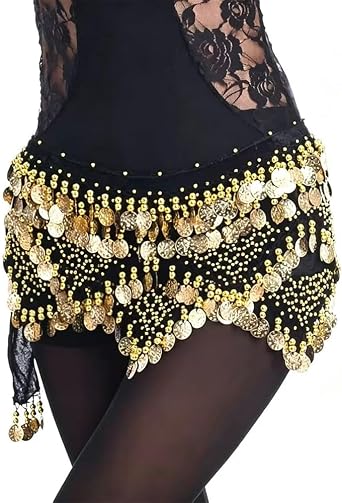 Women Belly Dance Belts Belly Dance Costume Hip Scarf with Gold Coins
