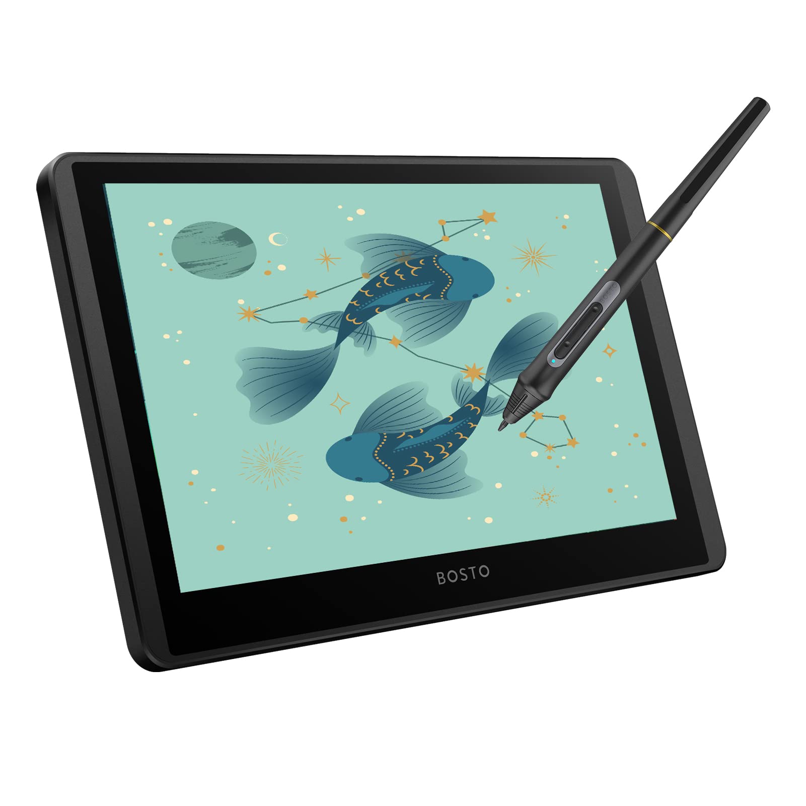 ZJchao BOSTO 12HD A H LCD Graphics Drawing Tablet -Monitor 11,6 Zoll 768p Auflösung 8192 Druckstufen USB Powered Zeichentablette für MacOS