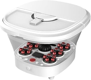 Foot Spa Bath Massager Collapsible, Motorized Foot Spa with Heat and Massage, Shiatsu Foot Spa Massager with 6 Tai Chi Massage Trays, Relieve Foot Muscle Pain