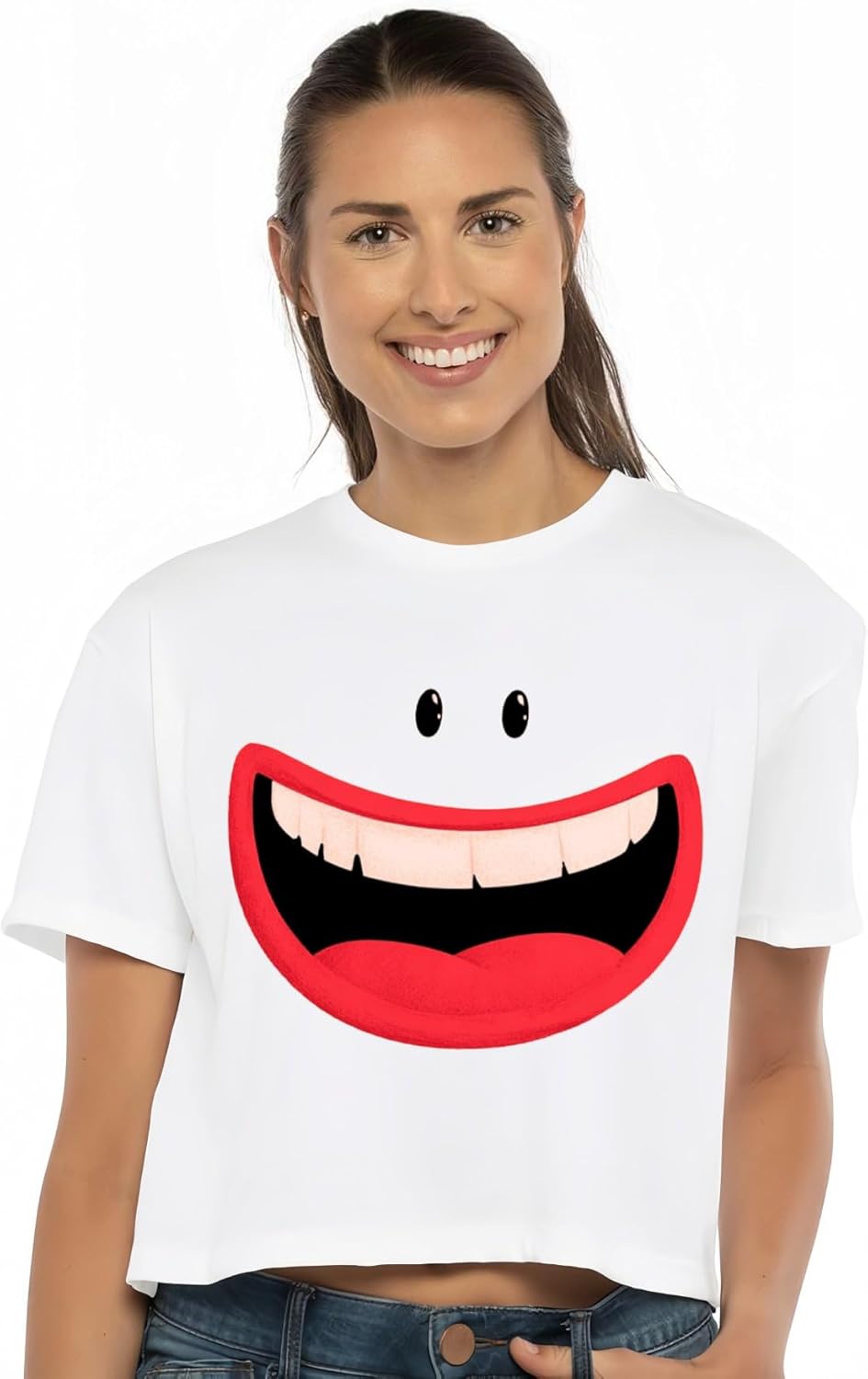 Womens Cotton Crop T Shirt Novelty Floral Print Short Sleeve Cropped Tees Summer Y2k Casual Basic Cotton Tops - Image 3