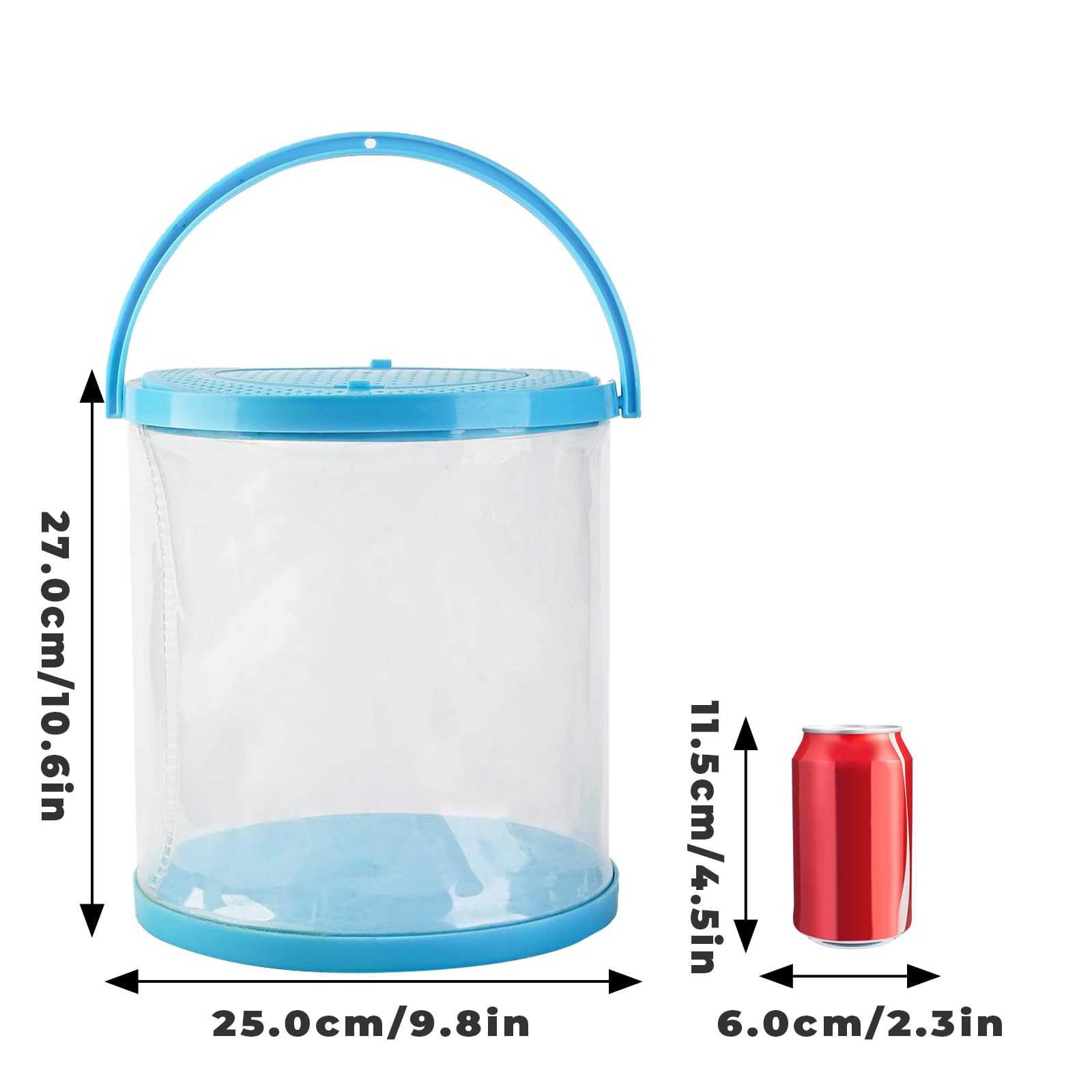 Petit aquarium pliable, aquarium portable, récipient de transport de poissons, bol à poisson en plastique, réservoir débutant, excellent concept pour attraper et libérer les bestioles, plage, piscine