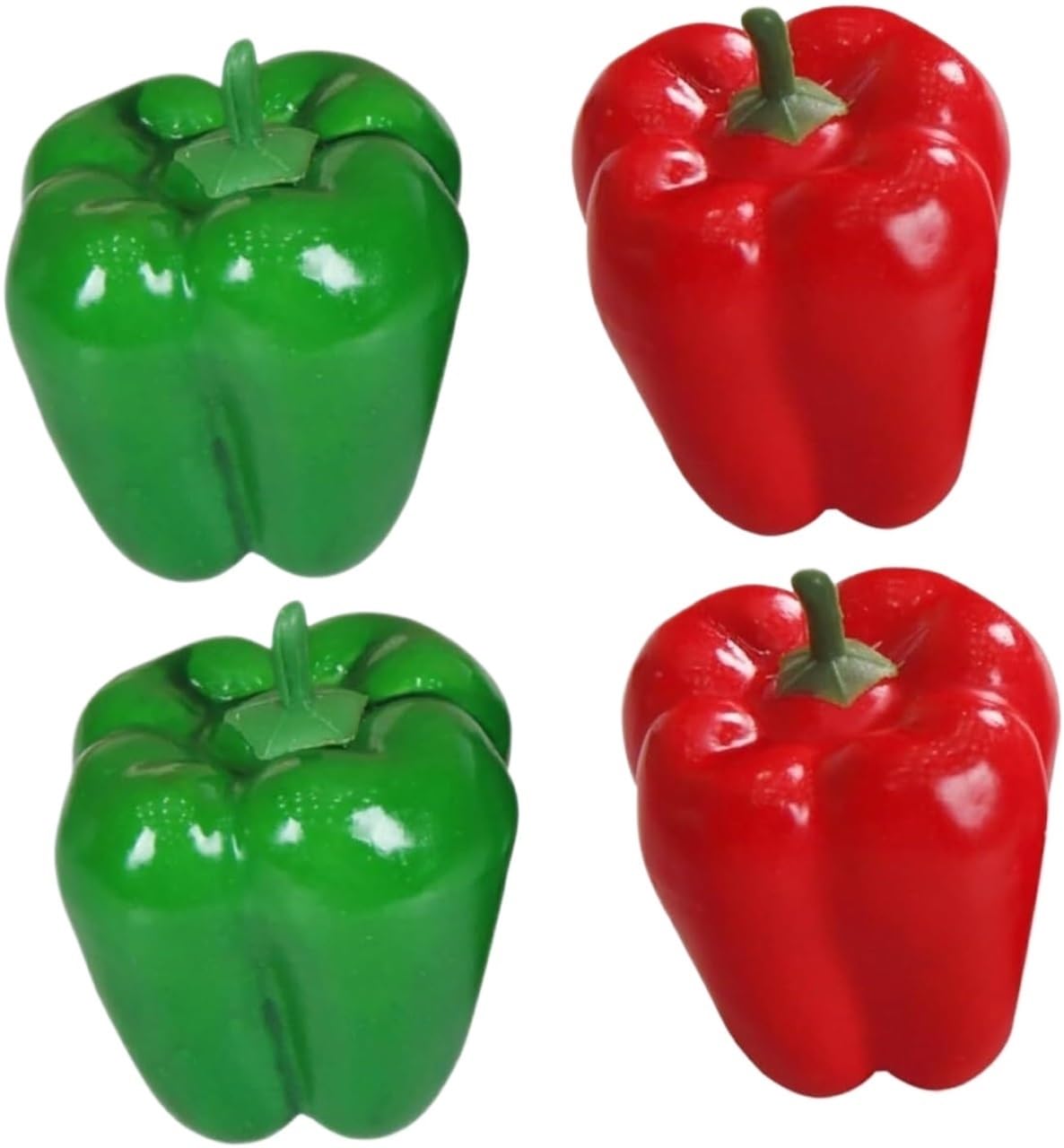 Chiles picantes falsos de plástico | Set de 4 pimientos simulados para decoración