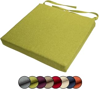 Chilly Pilley Cojín para Silla y Asiento con Funda Extraíble y Cremallera - Juego de Cojines para Jardín (50x50x5, Verde)