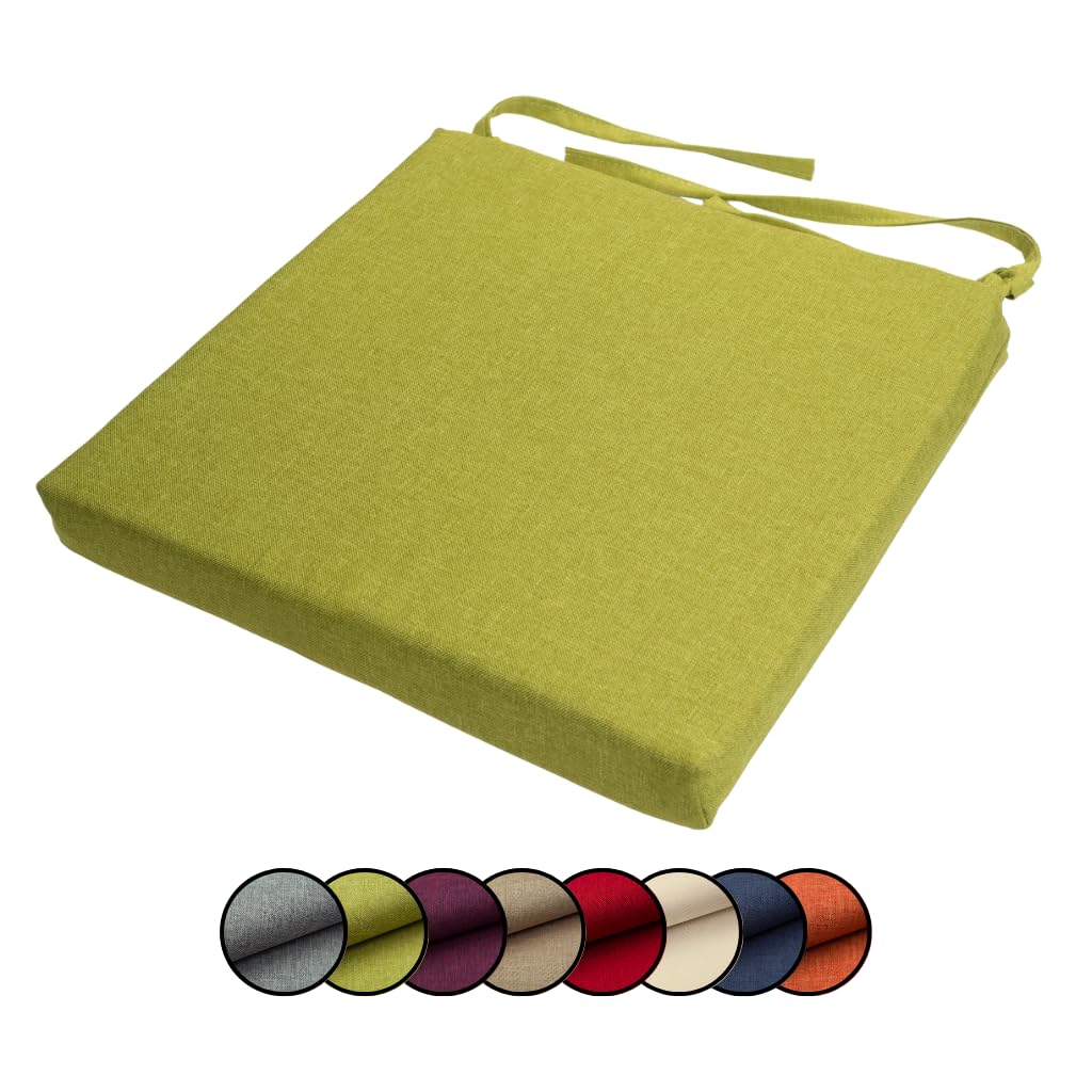 chilly pilley Stuhlkissen Gartenkissen Gartenstühle Stuhlauflage Stuhlpolster Sitzkissen Abnembar Bezug Mit Reißverschluss Auflage Set Garten Kissen (40x40x5, Grün)