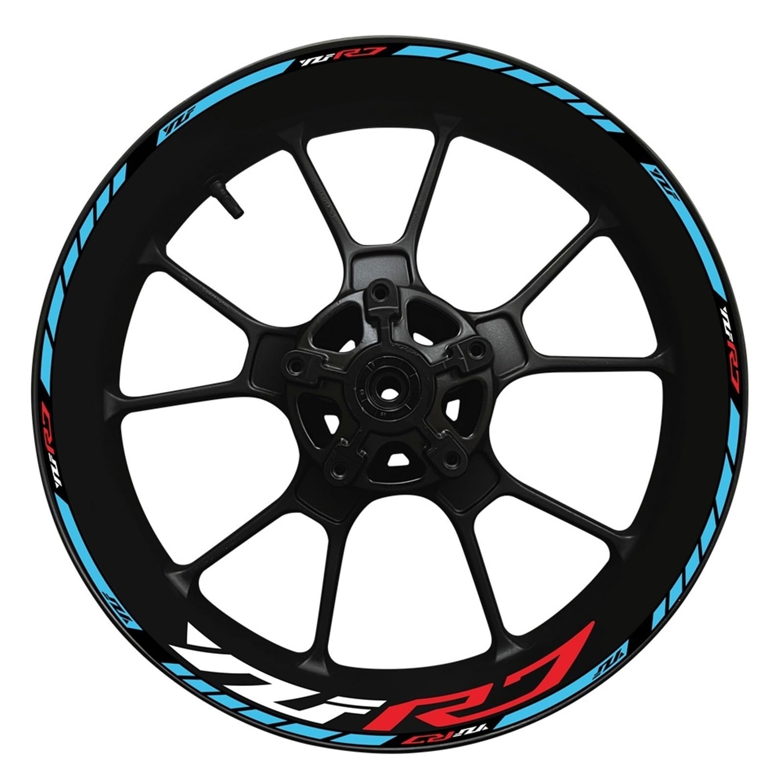 Motorrad 17 Zoll Radnabenaufkleber Dekorationsset Modifiziert Mit Reflektierender Klebekante Für YZFR7 R7(Set Meal 4)