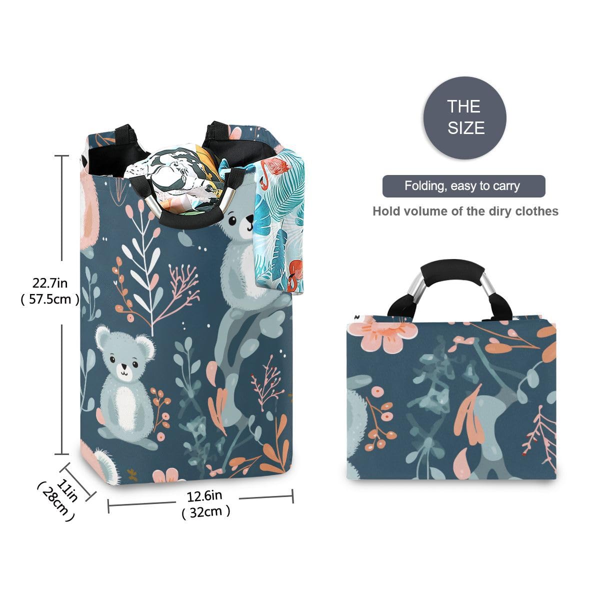 Cesta De Almacenamiento Plegable Senya Con Diseño De Caballo Y Flores - Para Ropa Y Juguetes