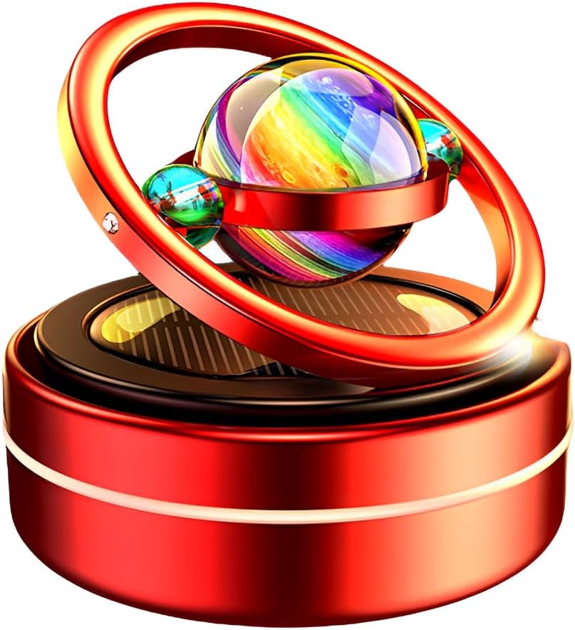 Decoración solar para el tablero de instrumentos del automóvil, decoración interior automotriz, regalos para decoración del hogar y la oficina (rojo)