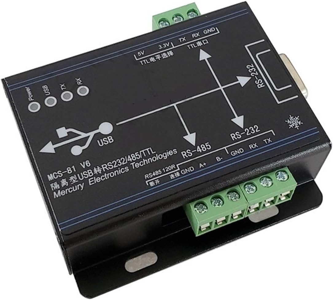 F/;TD/;1 Chip Isolated USB to TTL/RS/;232/RS485 3 in 1 Serial Port Adapter Industrial-Grade TTL RS-232 RS-485 Isolation
