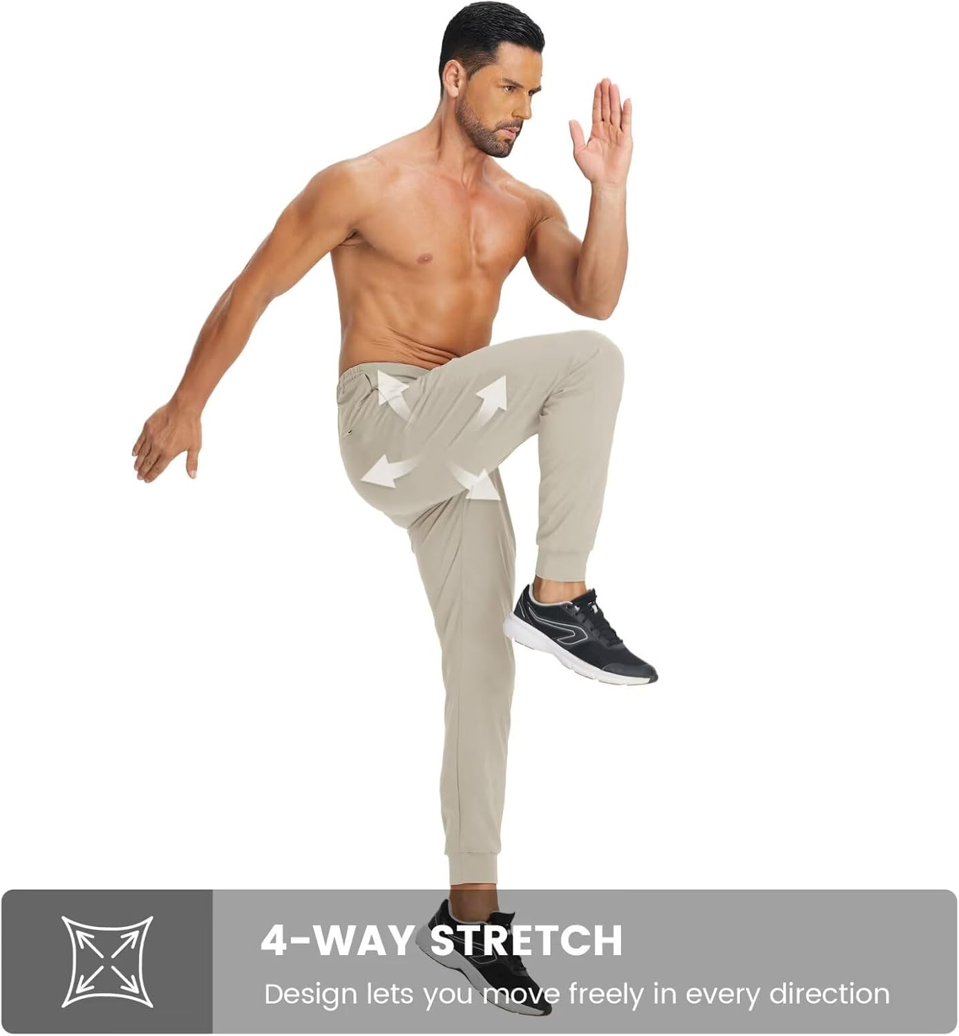 M MAELREG Mens Joggers with Zipper Pockets Athletic Sweatpants Traning Track Pants Mens Golf Joggers Running Workout - Image 4