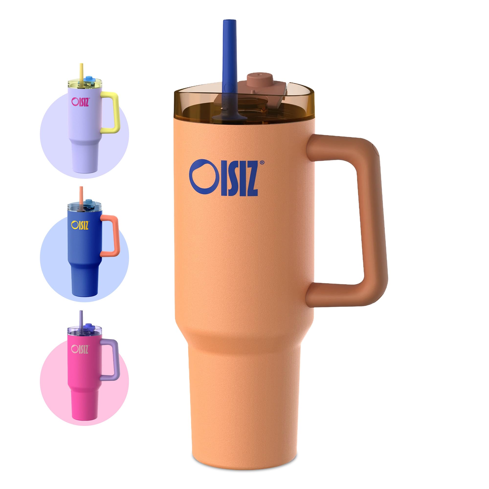 COZOME Gobelet De 1200 Ml Avec Paille Et Couvercle, Tasse Isotherme En