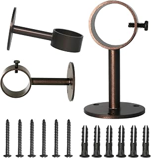 IHRDNNR Curtain Rod Brackets Heavy Duty Ceiling-Mount Drapery Hardware Holders Fit Rods up to 1 or 1.25 Inch Rods, Set of 3 (Bronze)