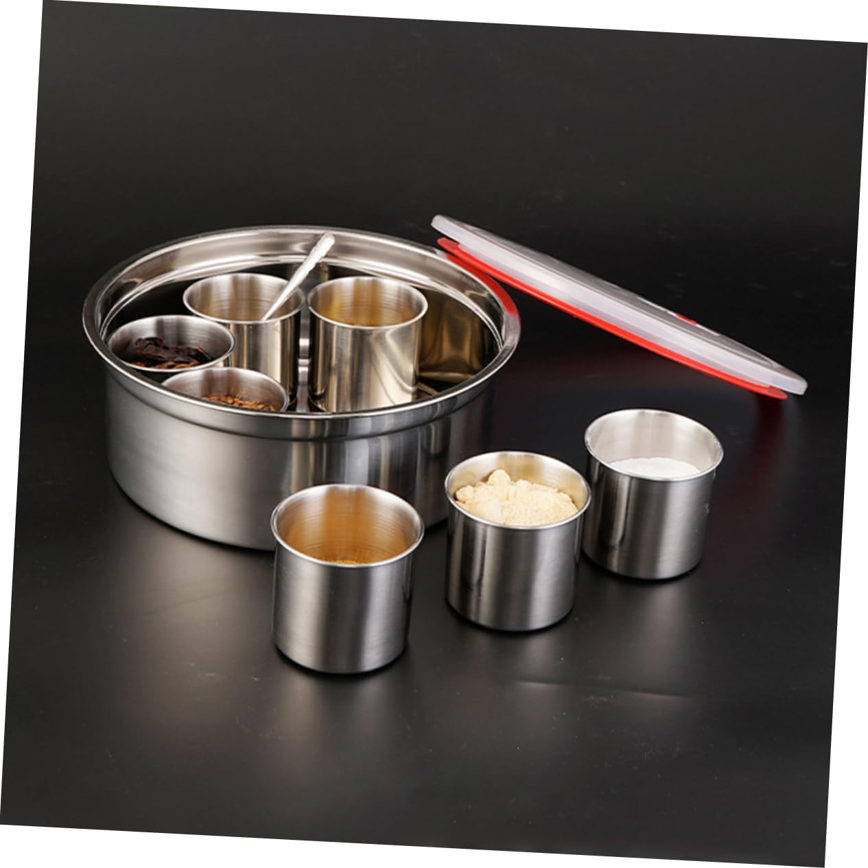 Mikinona 1ensemble Conteneur à Épices Acier Inoxydable Avec Couvercle Pot à Assaisonnement Pratique Et Élégant Pour Cuisine Rangement Facile Et Accessible Pour Utilisation Intérieure