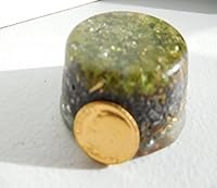 Vista 9 de Peridot Single Crystal Small Tower Buster Orgone Generator Energy Accumulator PERFECT GIFTING TOOL!!!! Orgonite Many Beautiful Ingredients!