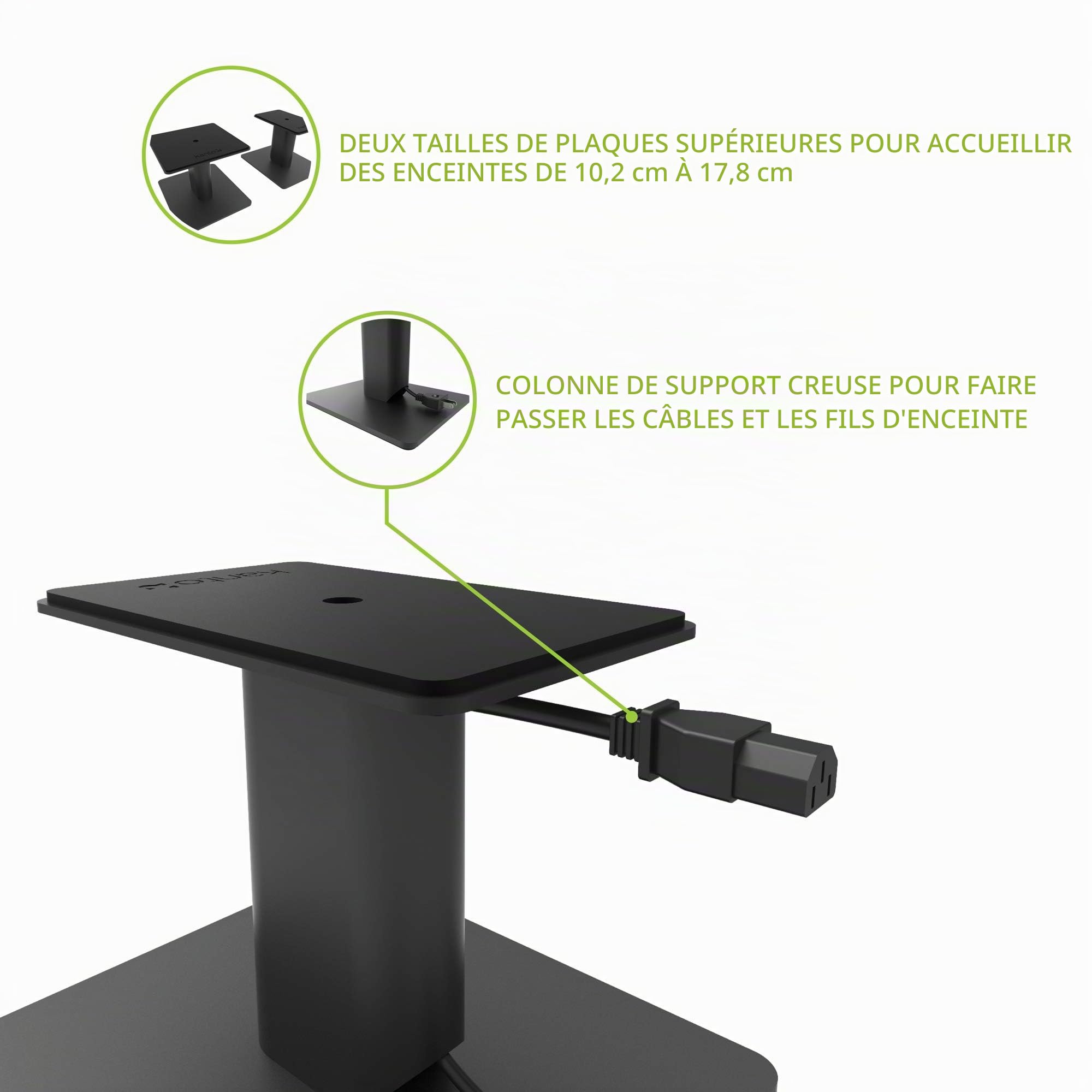 Pieds de Table SP6HD Noir pour Enceintes Kanto YU4 et YU6 Vendus à la Paire