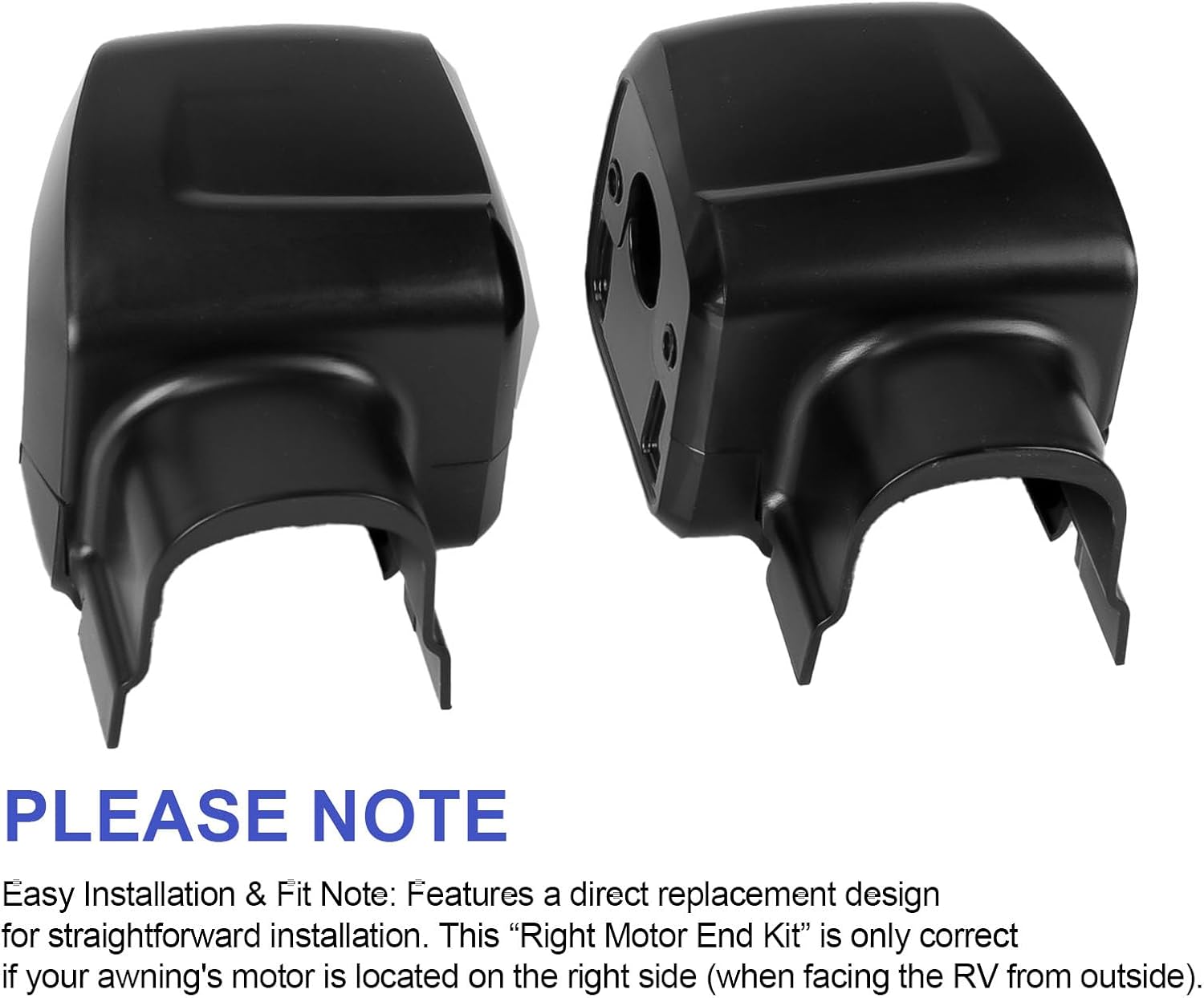 RV Awning Cover Replacement for Dometic Right Arm Motor End Kit, End Caps for Power Awning Drive Side - Compatible with Dometic 9200 Series (Replaces OEM 3317085.000U, Black)