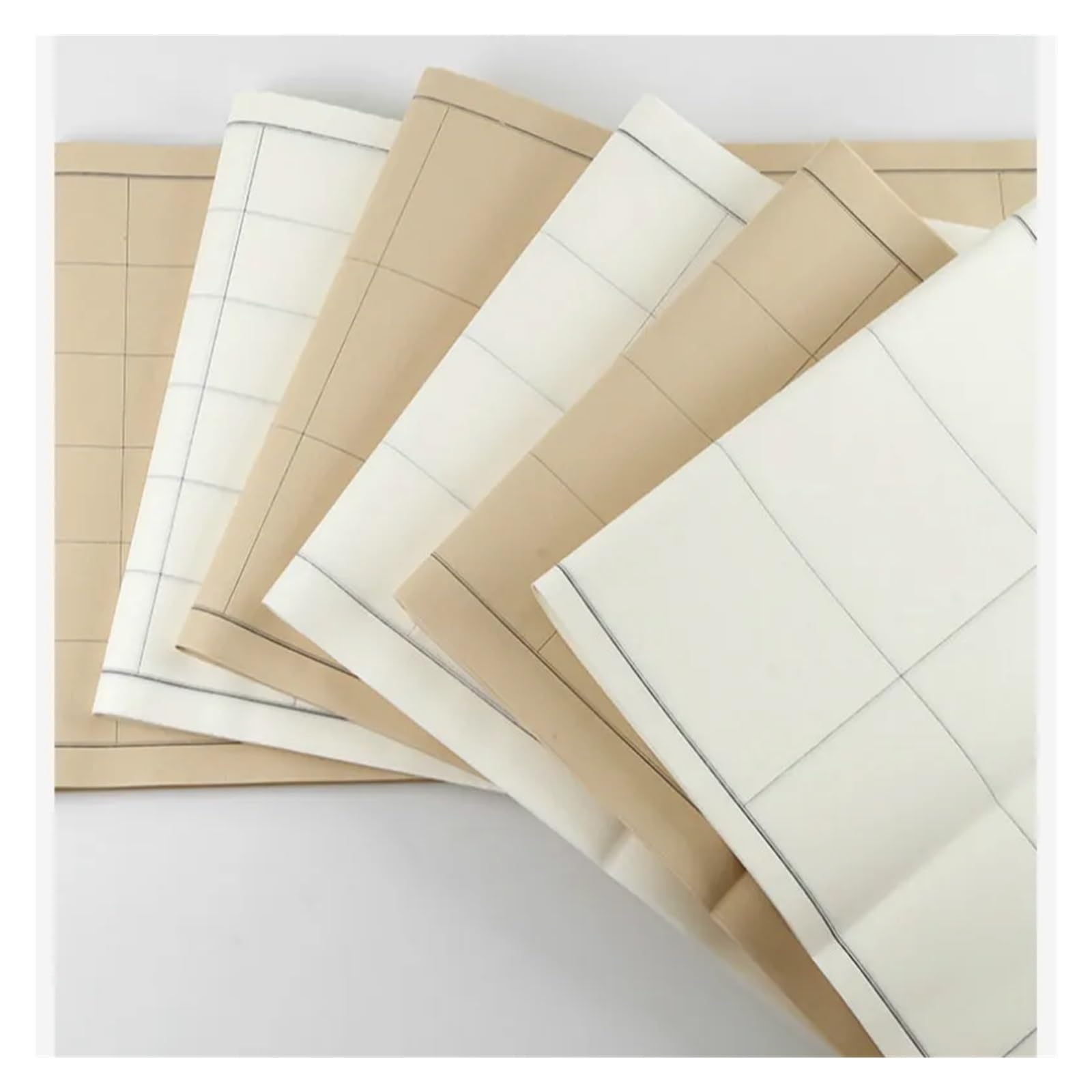 MIUYTRN 34 * 138cm papier ryżowy pieczęć skrypt oficjalny skrypt tworzenie kaligrafii specjalny półdojrzały papier Xuan początkujący pędzel praktyka Papier cuicui(biały,12x12cmx20 grids)