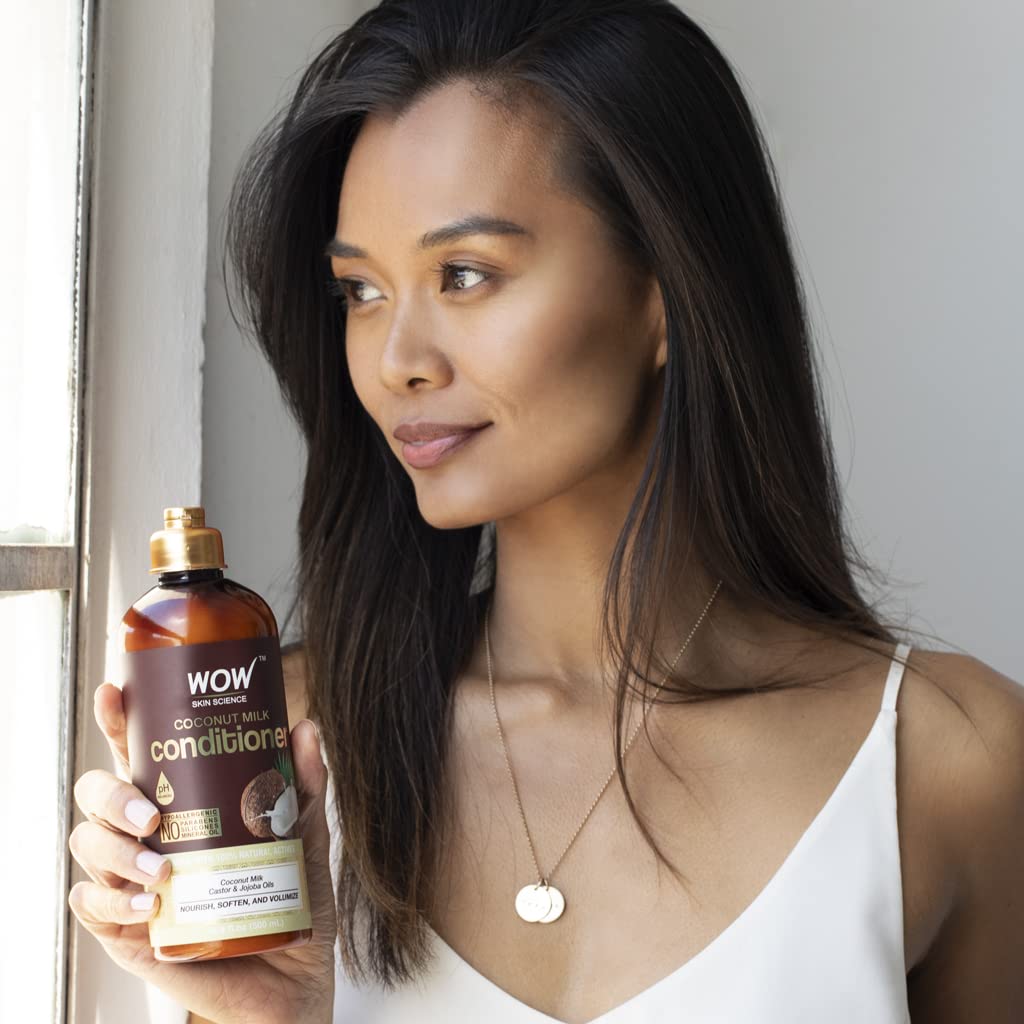 WOW Coconut Milk Hair Conditioner, Restore Dry, Frizzy, Tangled Hair to Stronger, Full, Shiny Hair, Stimulate Hair Growth, Paraben, Salt, Sulfate Free, All Hair Types, Adults and Children, 500 mL : Beauty & Personal Care