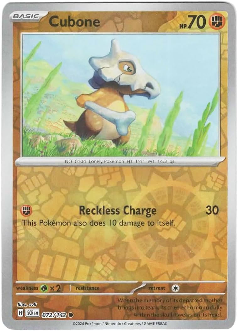 Pokemon - Cubone 072/142 - Stellar Crown Reverse Foil – Single Card