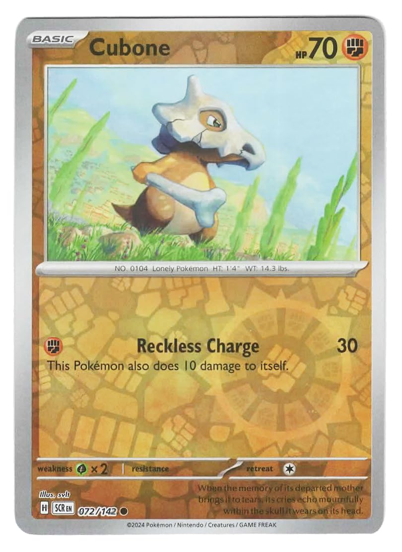 Pokemon - Cubone 072/142 - Stellar Crown Reverse Foil – Single Card : Buy Online at Best Price in KSA