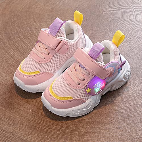 Children Sports Shoes Light Shoes Small White Shoes Running Tennis Shoes Non Slip Soft Bottom Toddler Shoes (Pink, 4-4.5 Years Little Child)2