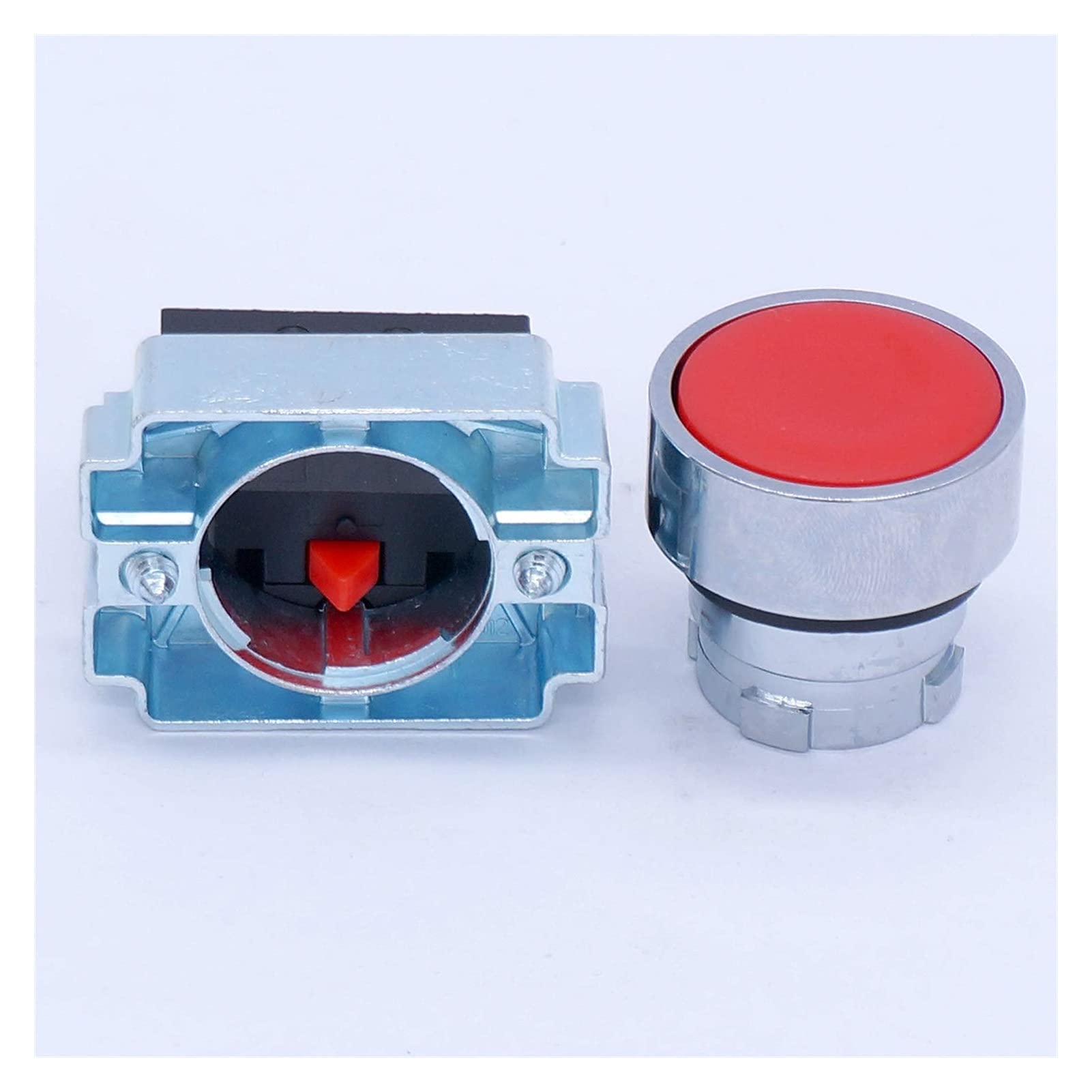 22mm 1 NC Interruptor pulsador momentáneo Rojo 440V 10A Interruptores pulsadores