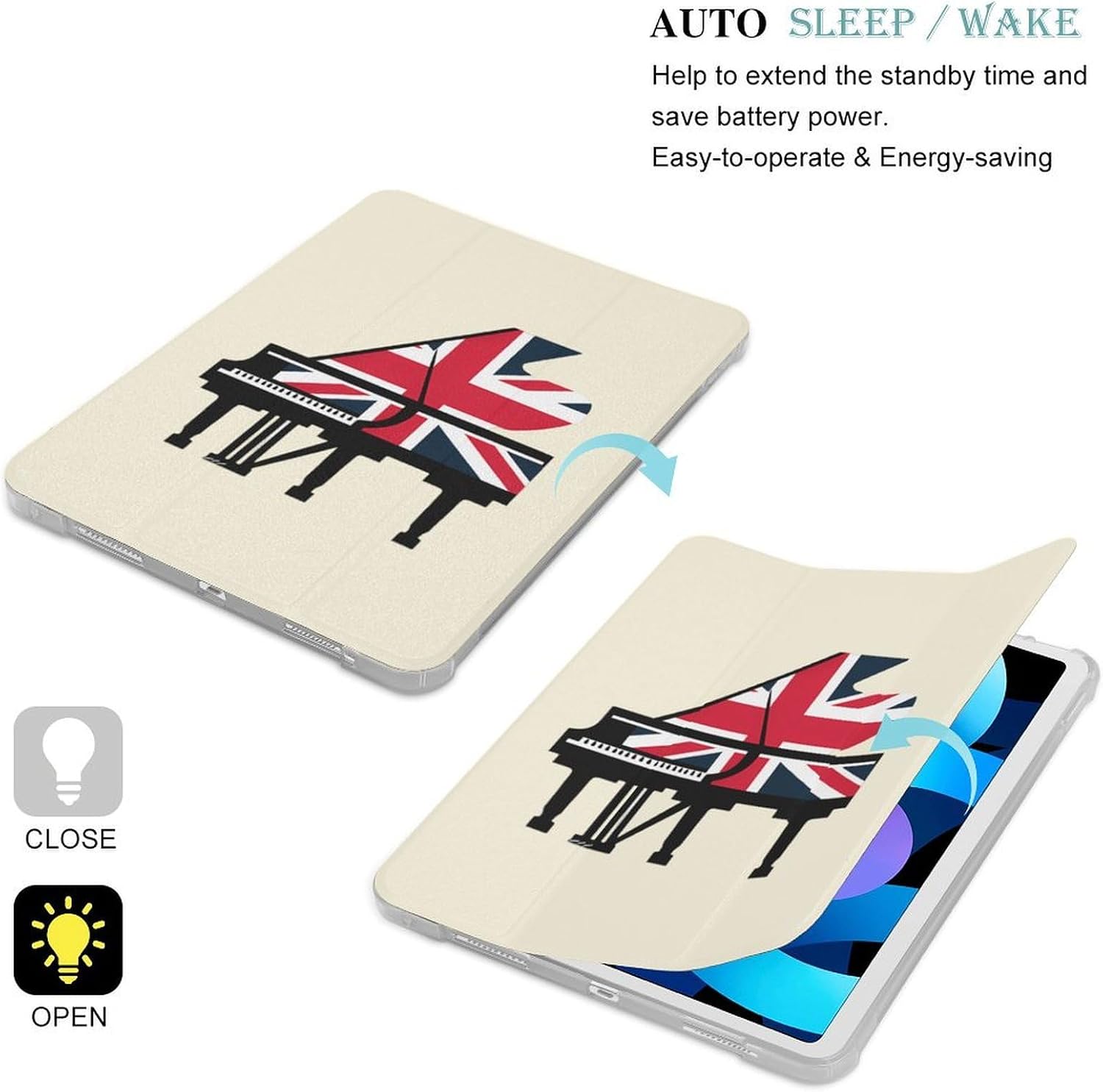 Great Britain England Piano for IPad Pro/Air/2020/2021 Case image 2