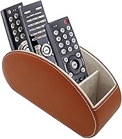 Vista 20 de Organizador de control remoto de piel con 5 compartimentos espaciosos