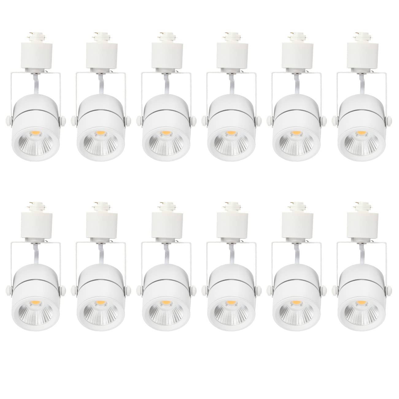 10W H Track Lighting Heads,Dimmable LED Track Light Heads for Accent Retail Artwork,4000K Netural White, Linear Track Light H Type - 110V 60°Angle Halo Type 12Pack (White)