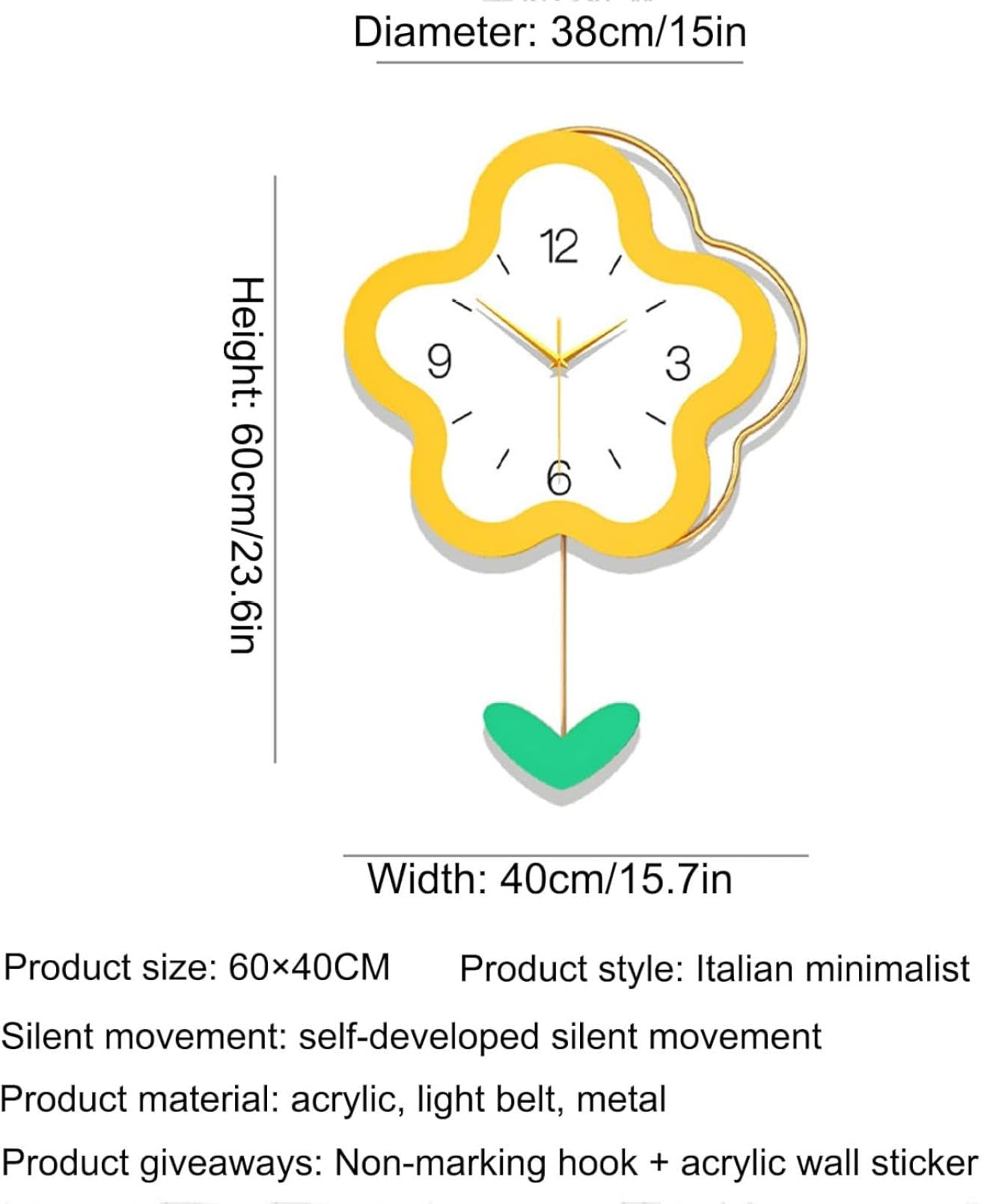 Amazon.co.jp: モダンな壁掛け時計、サイレントノンカチカチ音壁掛け  
