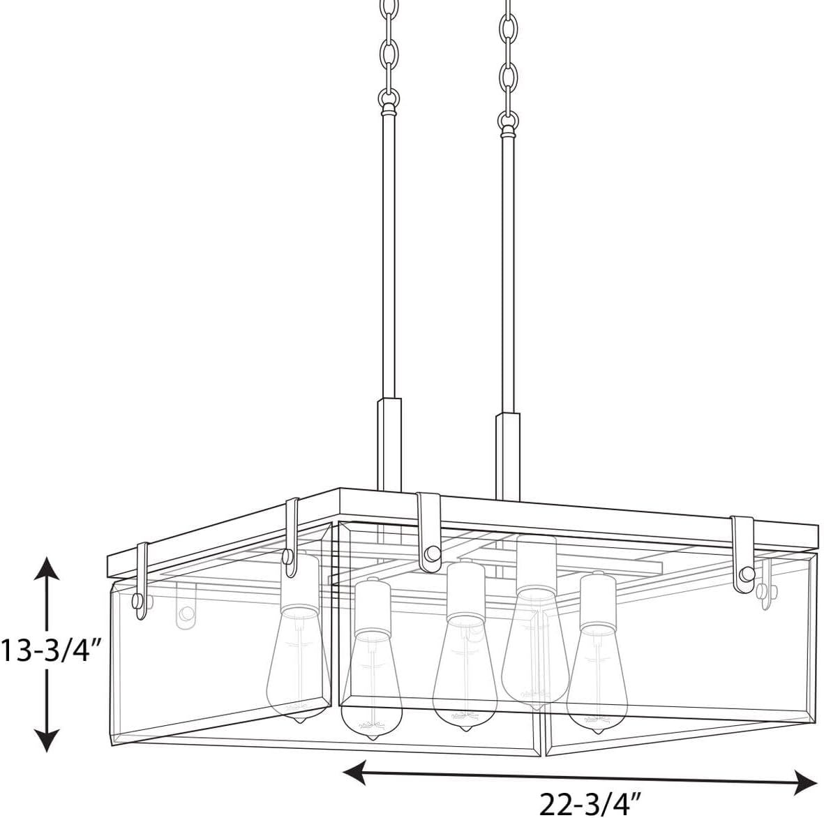 Progress Lighting P500074-020 Glayse Five-Light Pendant, Brown
