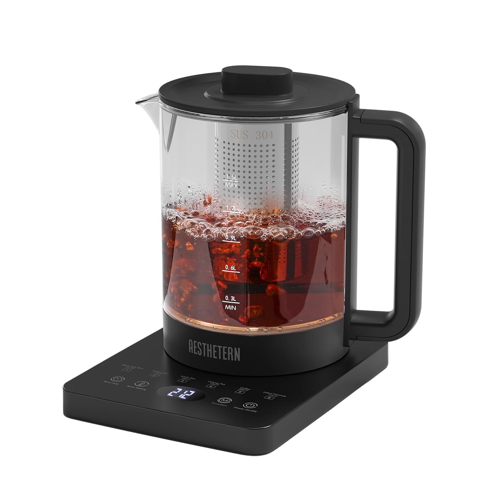 Electric Tea Kettle with Infuser Temperature Control