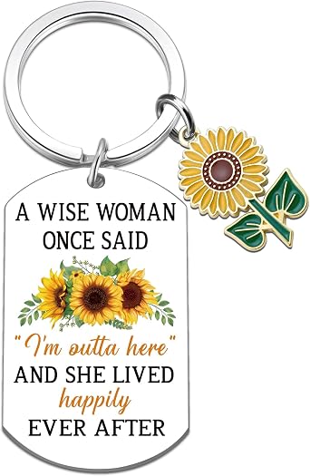 2026 Funny Retirement Gifts Keychain for Women Coworkers Leaving Gifts | Retirement Gift 2026 Retirement Keychain Ideas Retired Gift for Boss Employee Teacher Friend Cute Sunflower Keyring