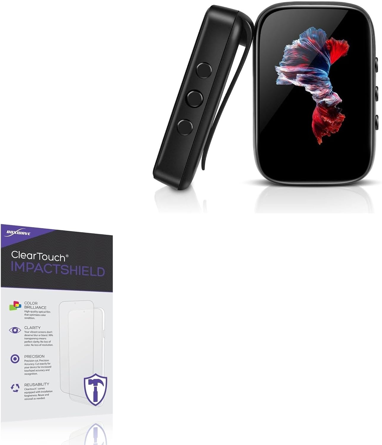 BoxWave Screen Protector Compatible With QNGEE S5 Portable MP3 Player - ClearTouch ImpactShield (2-Pack), Impenetrable Screen Protector Flexible Film