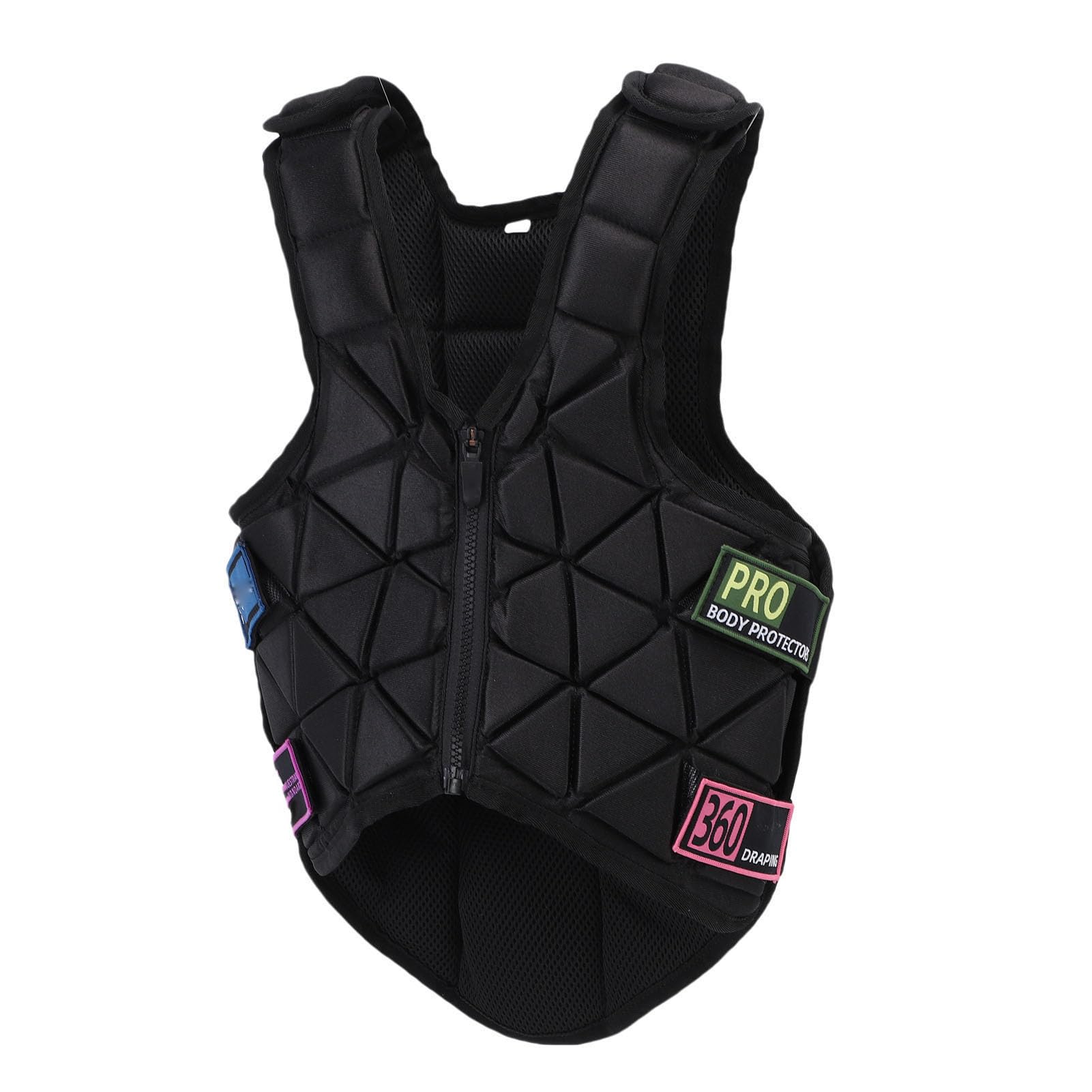 Cocoarm Chaleco para Montar a Caballo para Niños Chaleco Protector Ecuestre de Poliéster Cremallera Frontal Absorción de Golpes Forro Transpirable Ajuste Contorneado para Niños y Niñas Entrenamiento