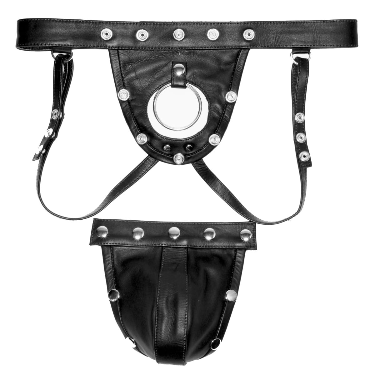 Prowler RED Leather Harness Jock Strap Large (UK Size 32"-34" Waist) - Stylish Red Leather Jock Strap for a Secure Fit