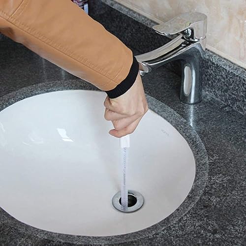 Miniatura 7 de Cepillo de limpieza flexible para fregadero, cepillo de limpieza de dragado de tubería de drenaje de 17.7 in, cepillo de desbloqueo de drenaje