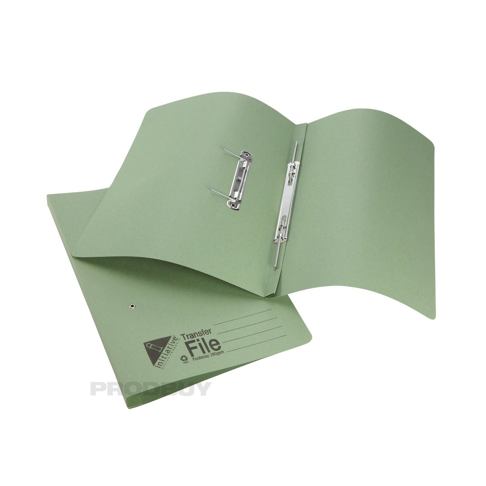 [50 Pack] Green Foolscap Transfer Spring Files 285gsm 32mm Capacity