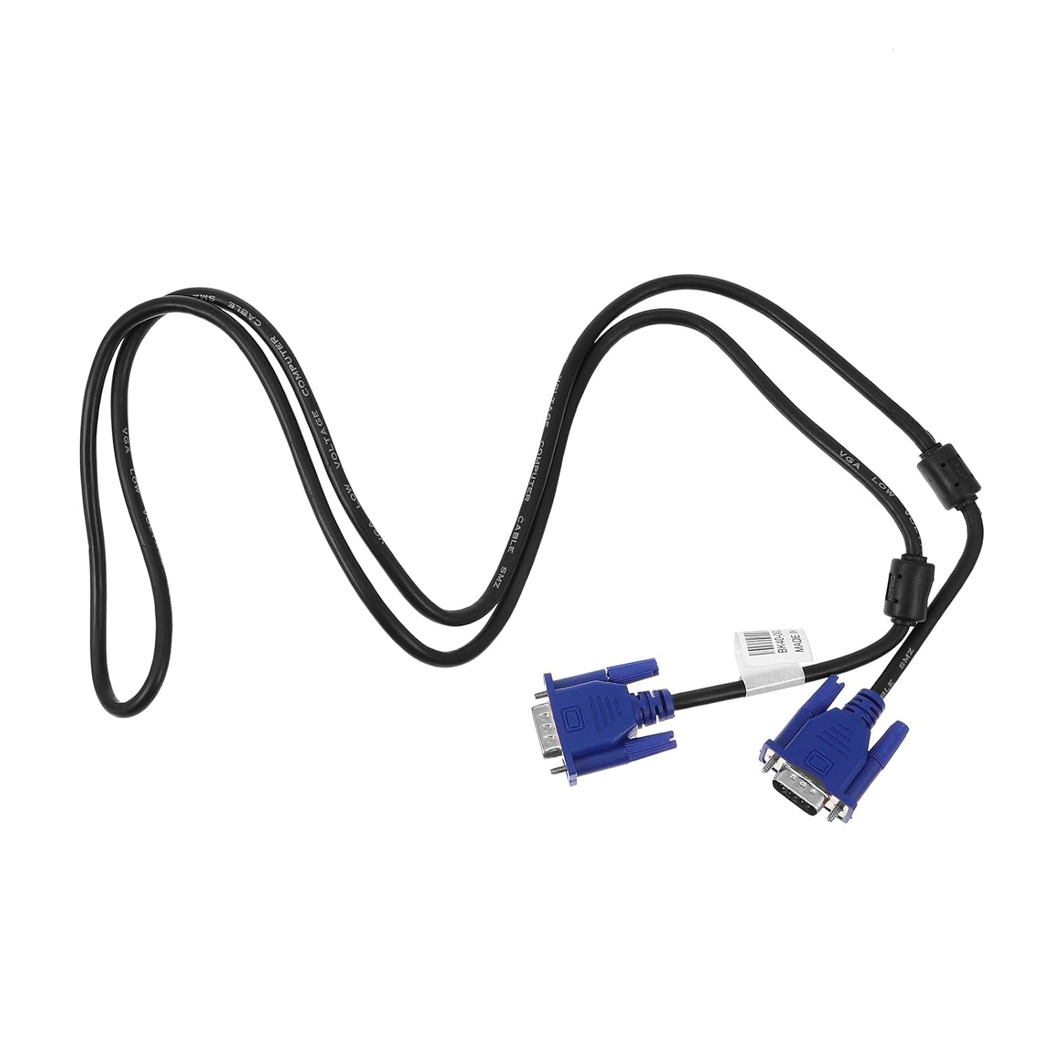 Kisangel 2pcs Vga Data Cable for Computer Monitor Projector Core Vga Connector Black Cable with Blue Interface Lightweight and Compact Design for Laptop Display